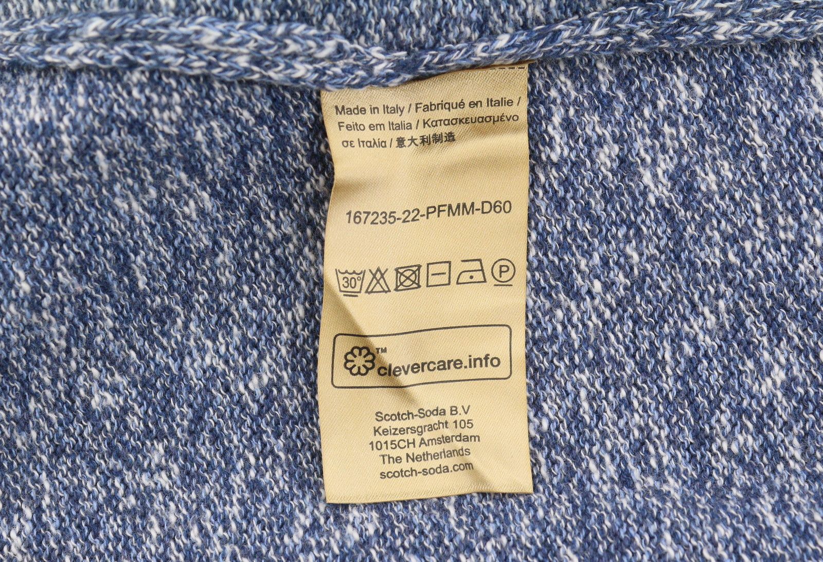 Scotch & Soda M Blue Melange Crew Neck Tight Knit Pull On Jumper 91032 Size US M / EU 48-50 / 2 - 8 Thumbnail
