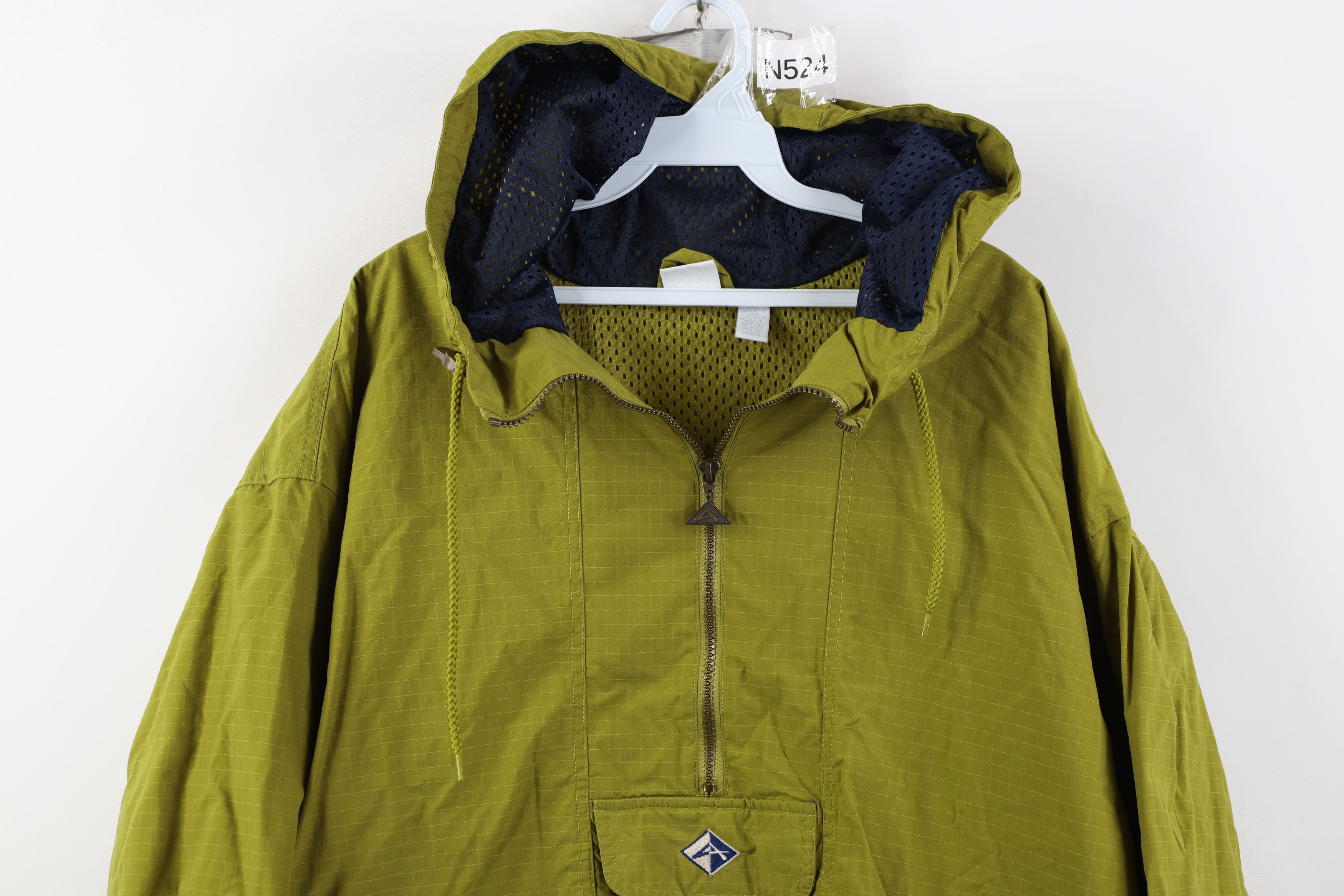Vintage Vintage 90s Streetwear Hooded Windbreaker Jacket Green Size L / US 10 / IT 46 - 2 Thumbnail