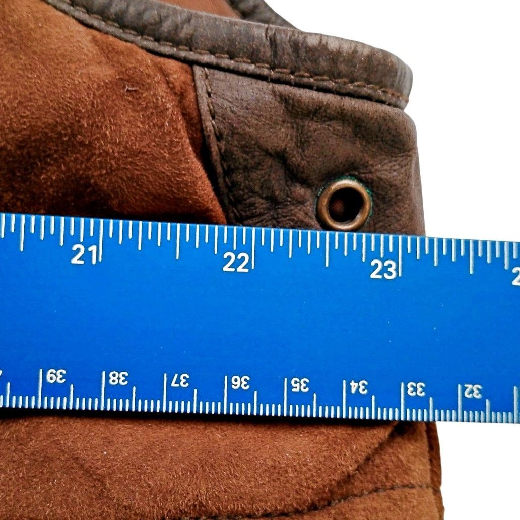 Cremieux Cremieux Leather Suede Quilted 10 Pkt Hunting Vest Gun Patch Size US XL / EU 56 / 4 - 6 Thumbnail