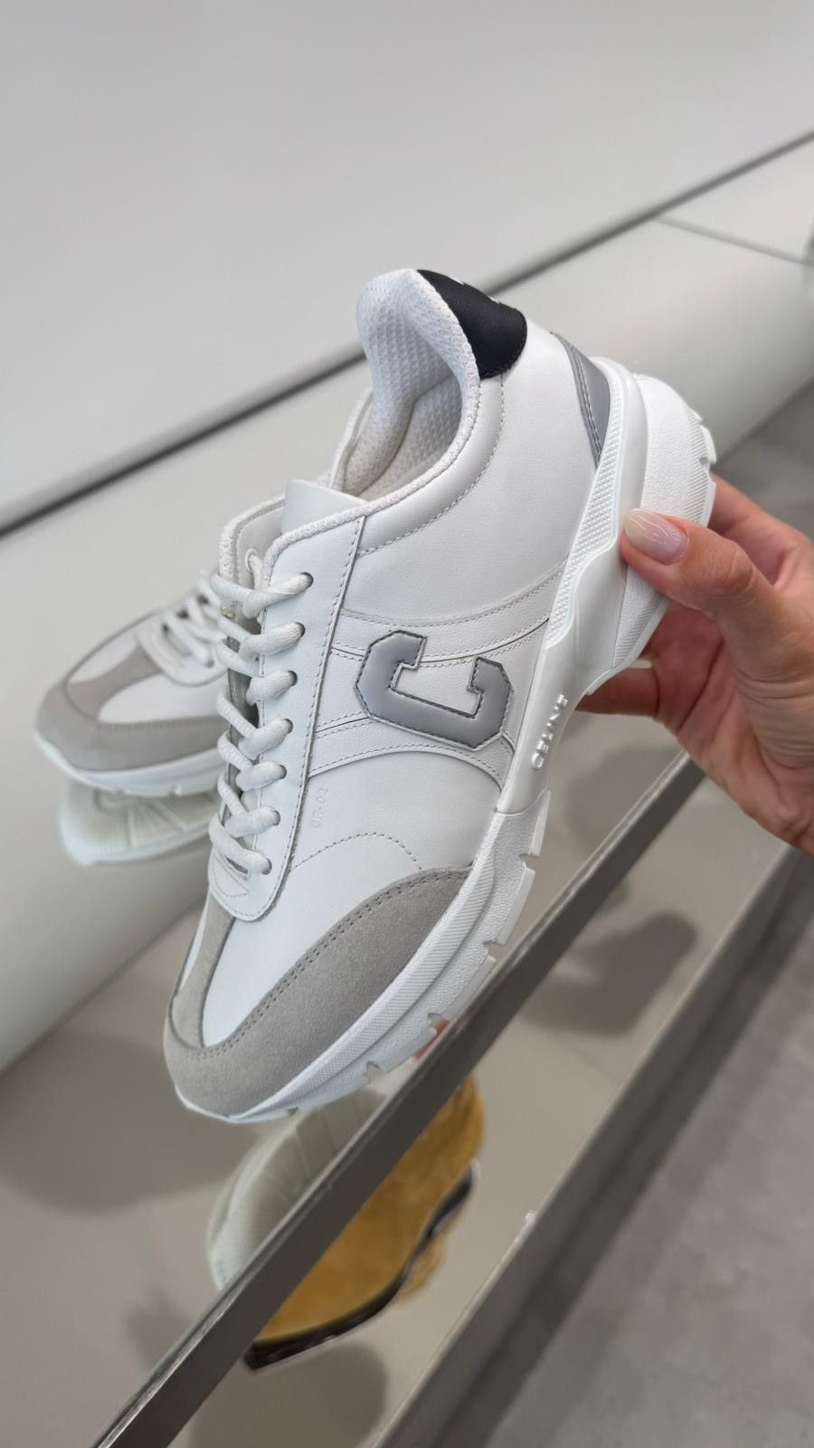 Celine Celine Cr-02 Leather Sneaker Gray Logo Size US 6 / IT 36 - 1 Thumbnail