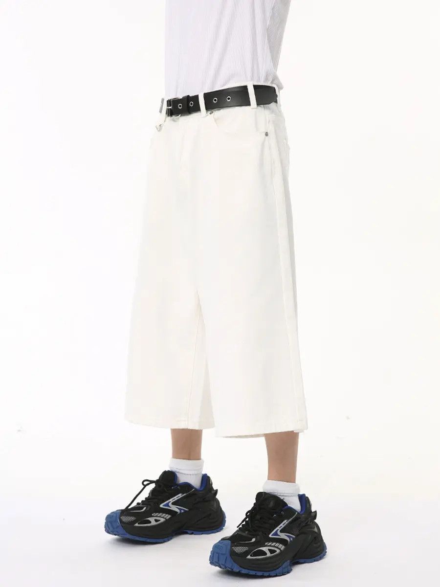 Japanese Brand Retro wide leg solid color denim shorts Size US 32 / EU 48 - 3 Thumbnail