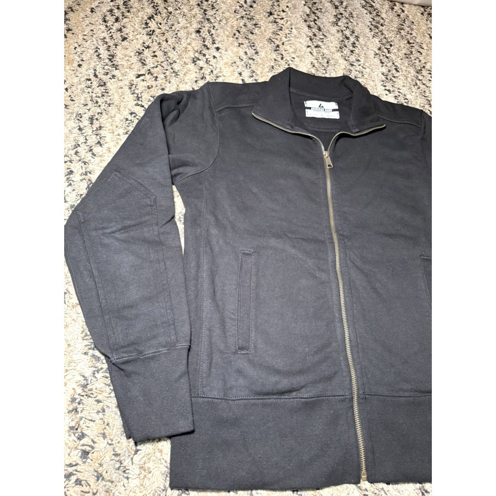 Vintage VINTAGE American Giant Moto Full Zip Sweatshirt Mens S Black Heavyweight Made USA Size US S / EU 44-46 / 1 - 3 Thumbnail
