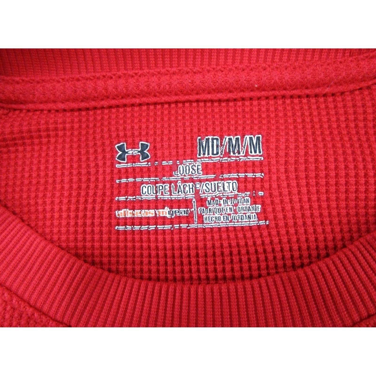 Under Armour UNDER ARMOUR Loose Thermal Shirt Red All Season Gear Mens M Base Layer Shirt Size US M / EU 48-50 / 2 - 2 Thumbnail