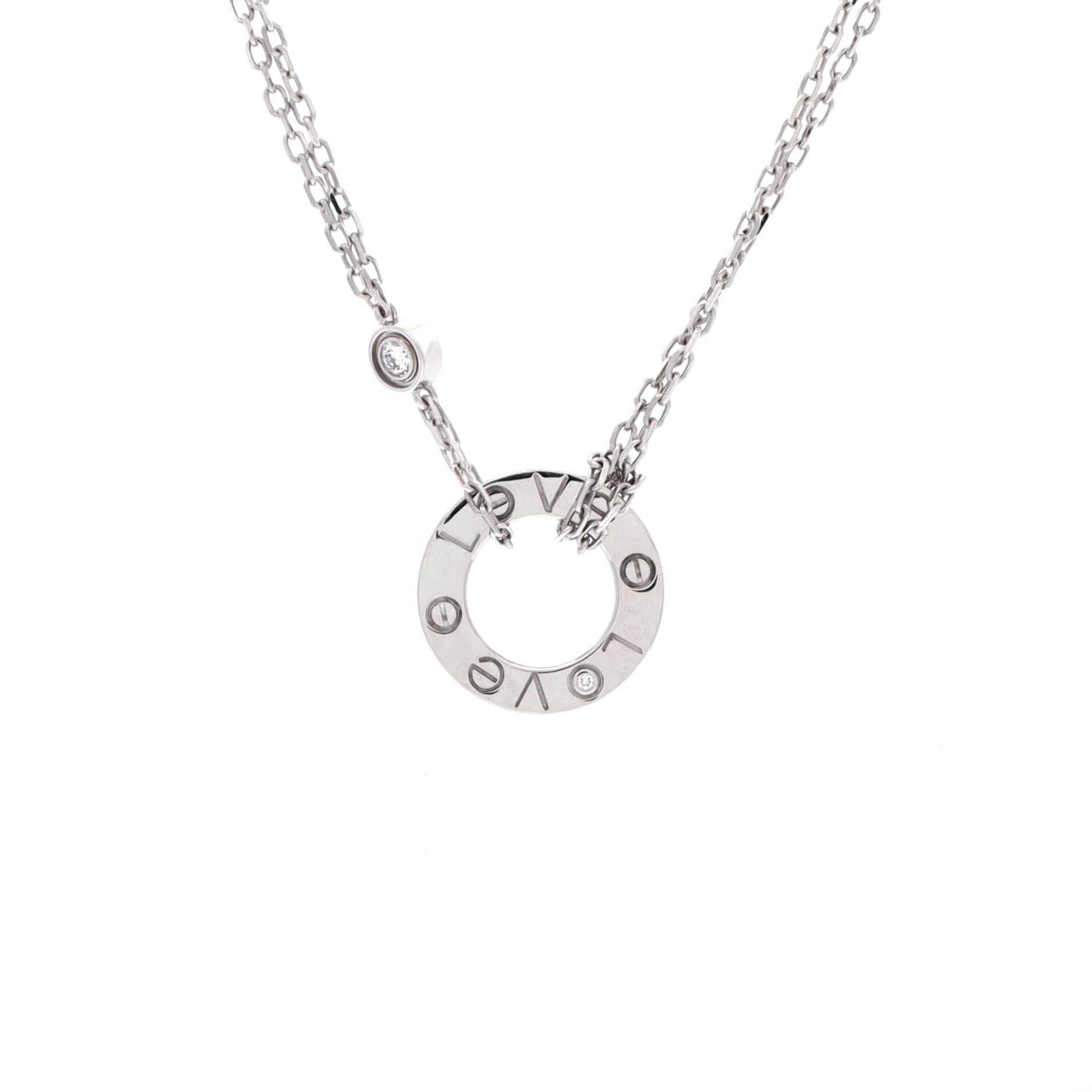 Cartier 2 Diamonds Love Pendant Necklace Size ONE SIZE - 1 Thumbnail