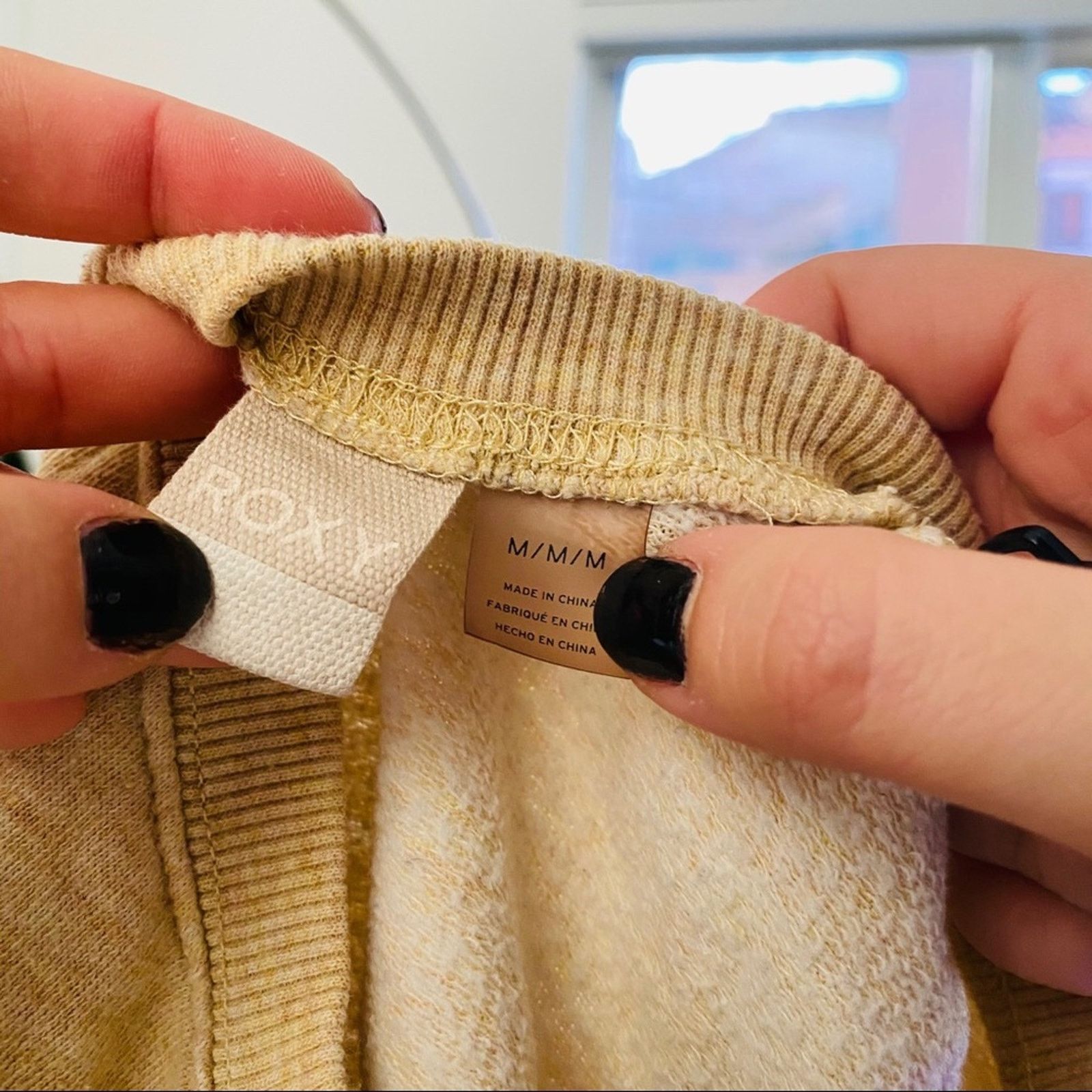 L.A. Roxx ROXY Mustard Light Yellow Sweatshirt Pullover Sweater Crew Size M / US 6-8 / IT 42-44 - 6 Thumbnail