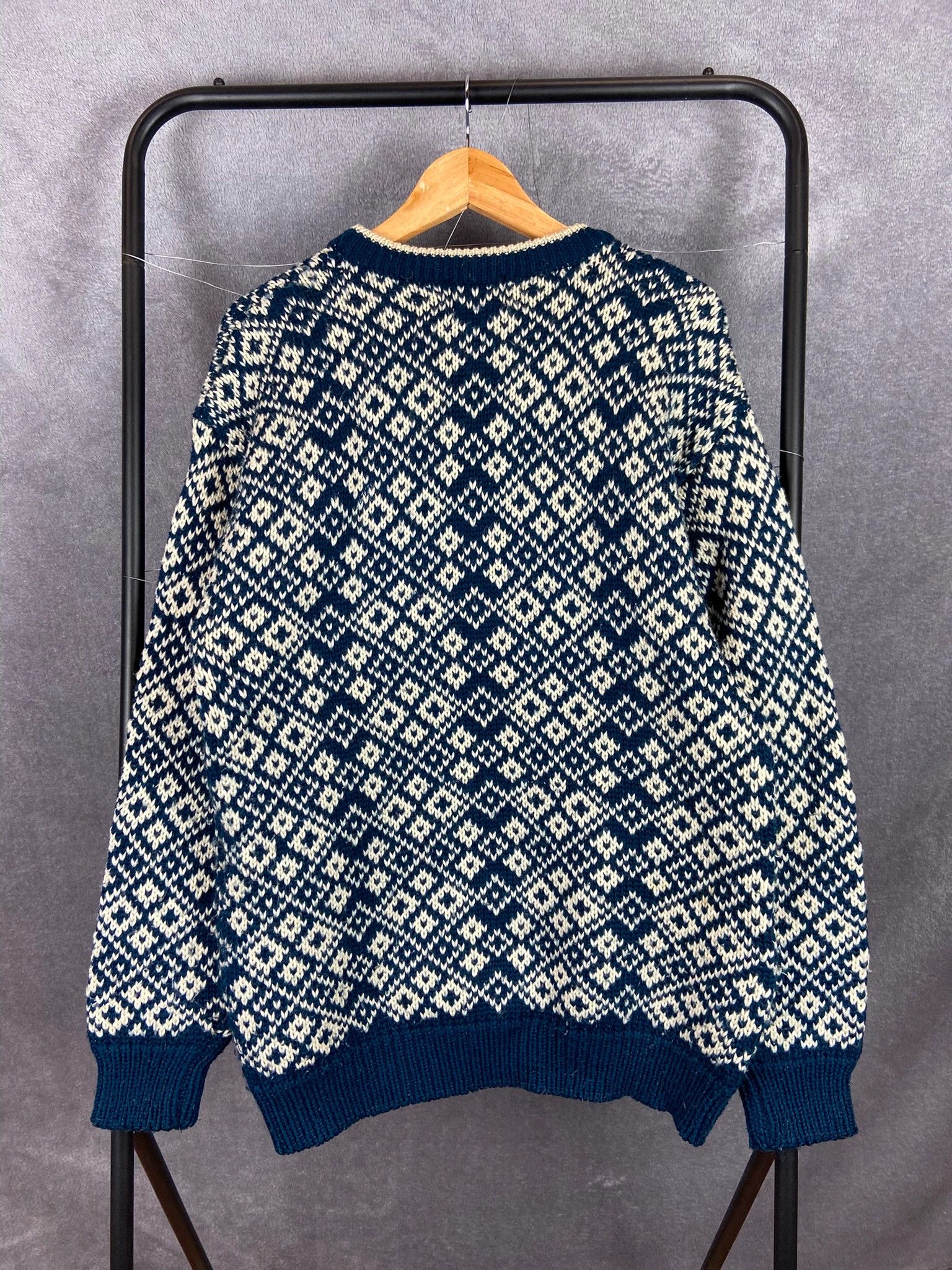 Vintage Naf Naf Knit Sweater – Vintage Nordic Pattern, L Size US L / EU 52-54 / 3 - 3 Thumbnail