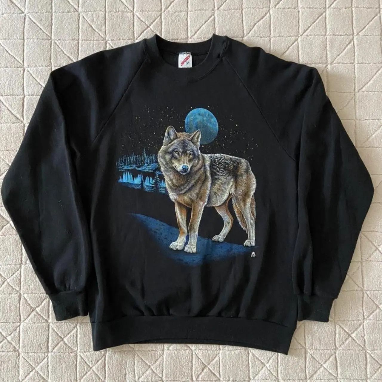 Vintage Jerzees Wolf Sweater Size US L / EU 52-54 / 3 - 2 Thumbnail