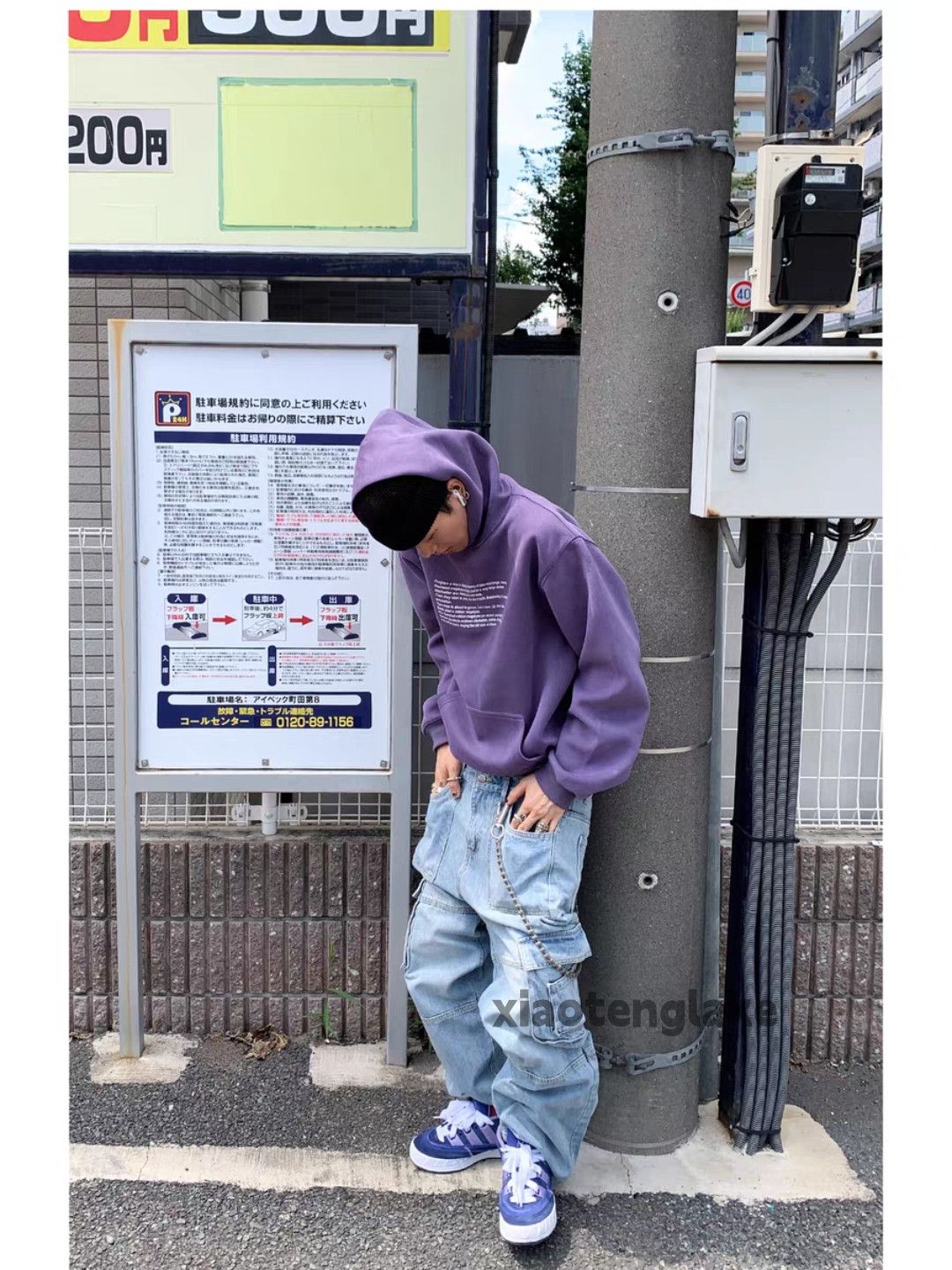 Jean Unisex washed faded utility skate hiphop cargo baggy jeans Size US 30 / EU 46 - 2 Thumbnail