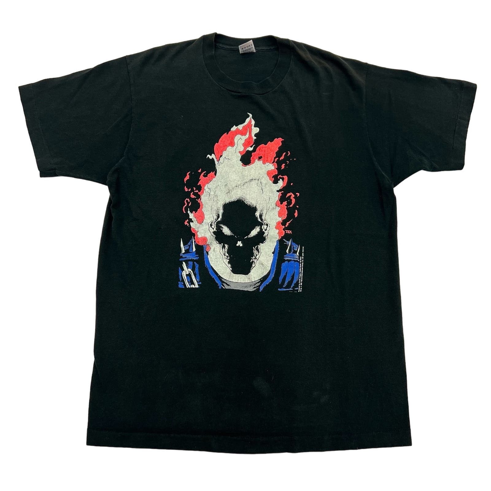 image of Marvel Comics Vintage 90's Ghost Rider Marvel Tee Shirt Comic Images (Xl) in Black, Men's