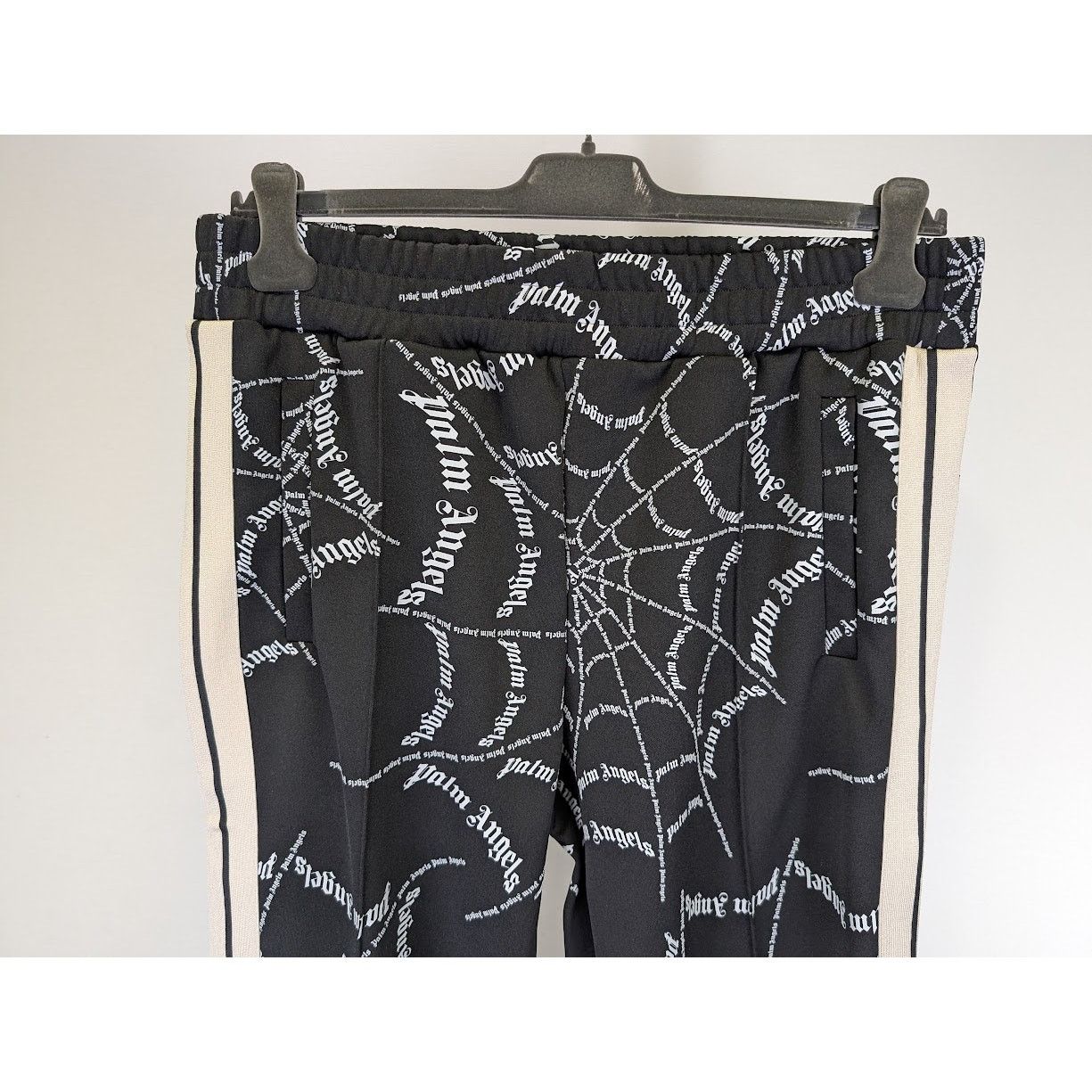 Palm Angels o1rshd1 Spider Web Classic Track Pant in Black Off White Size US 36 / EU 52 - 8 Thumbnail