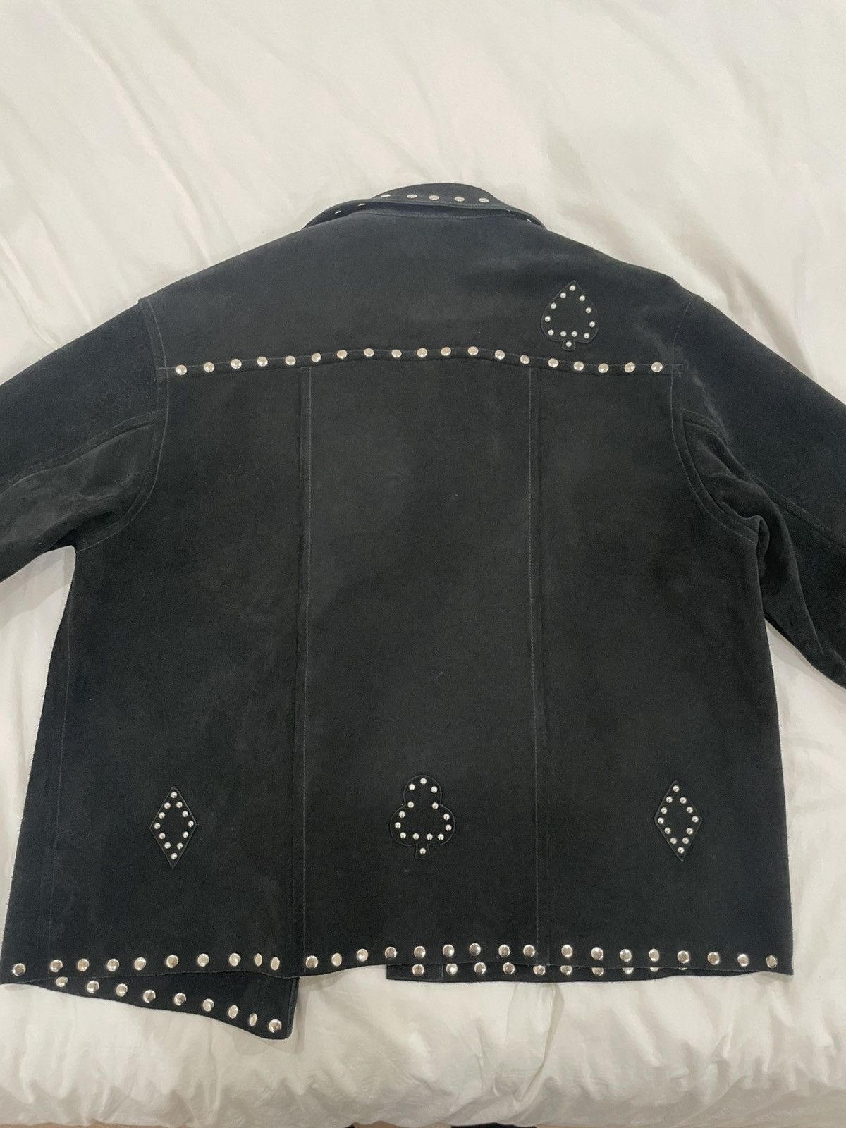 Bode Bode Deck of Cards Leather Suede Jacket - Size Medium Size US M / EU 48-50 / 2 - 4 Thumbnail
