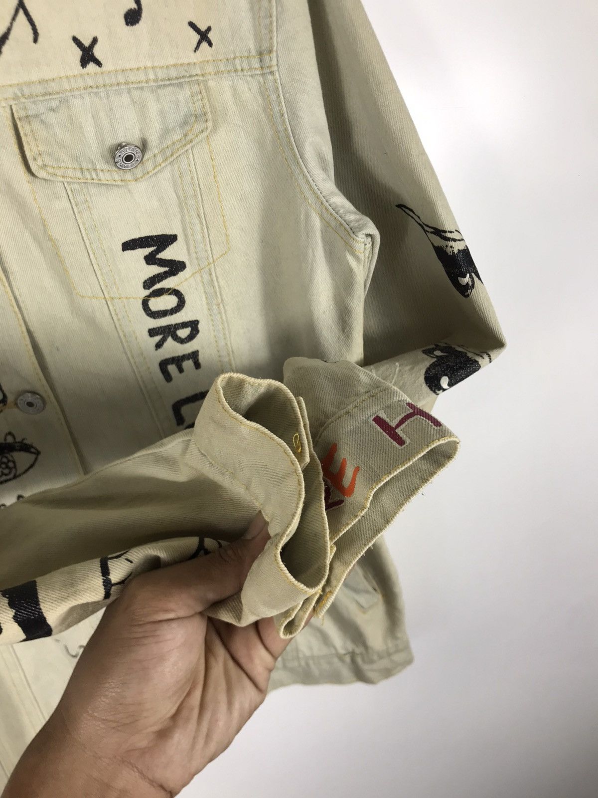 If Six Was Nine ⚡️Vintage Art Frash Lover Rock Button Denim Jacket Size M / US 6-8 / IT 42-44 - 7 Thumbnail