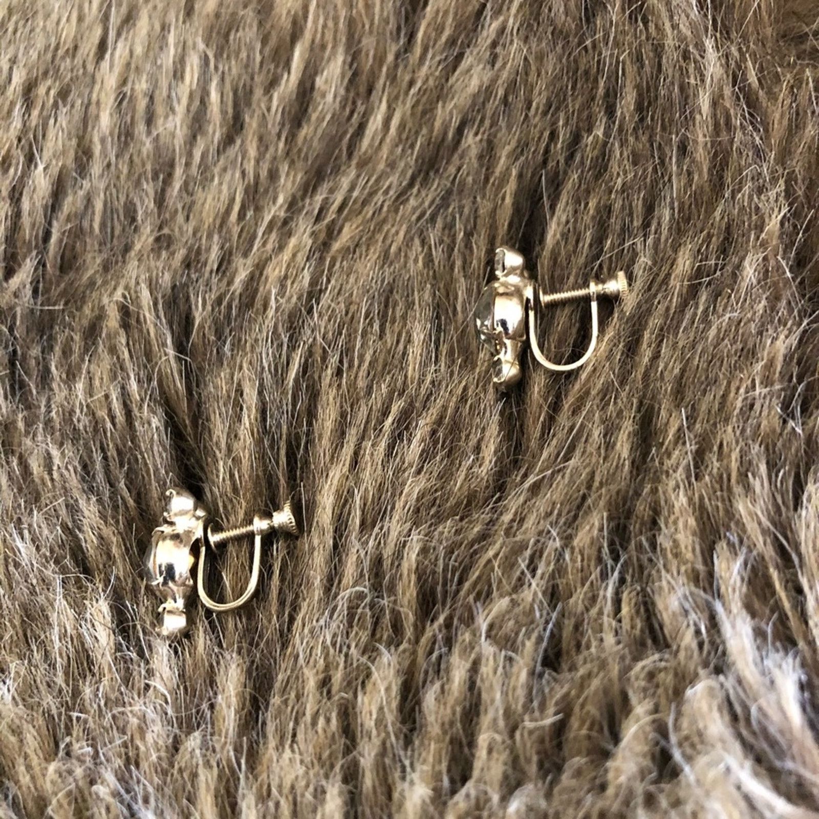 Vintage Vintage mid century clear rhinestone clip earrings Size ONE SIZE - 4 Thumbnail