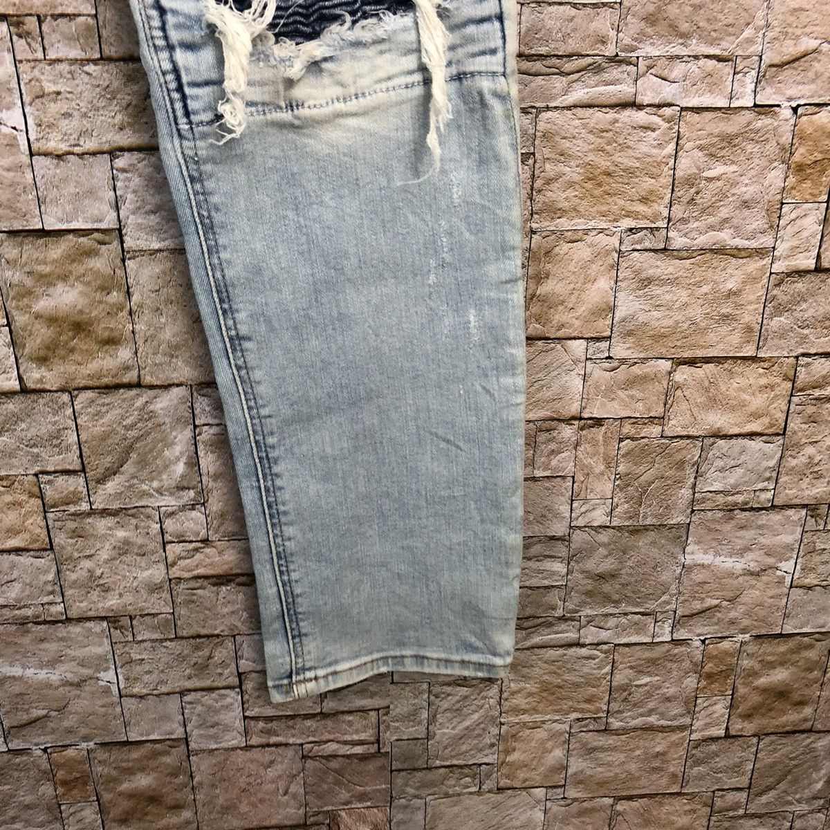Vintage H&M Blue Distressed ripped Denim Pants #A453 Size US 32 / EU 48 - 13 Thumbnail