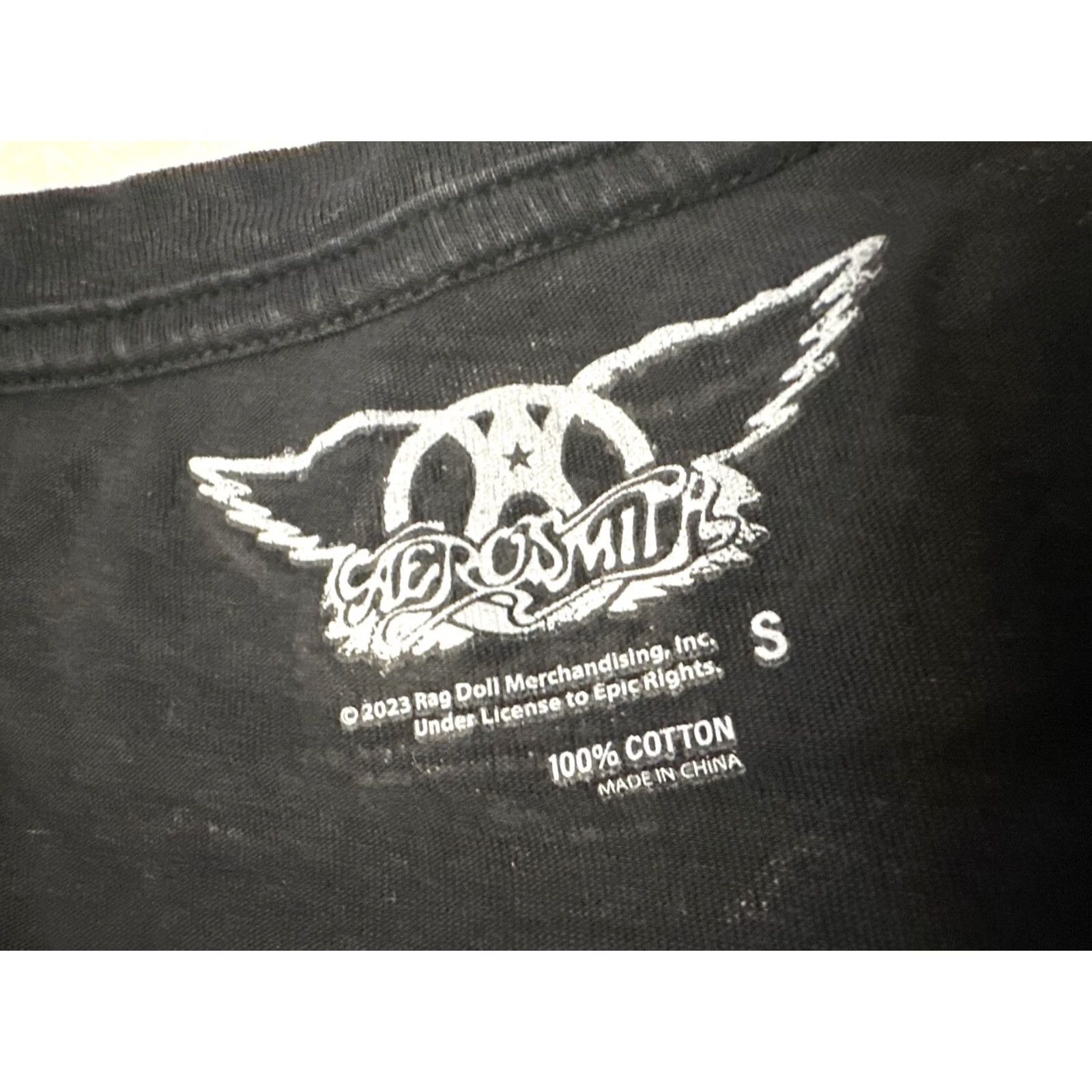 Vintage Aerosmith T-Shirt Mens S Black 2000s Y2K Music Band Deuces Are Wild Promo Style, Men's — image 5 of 6