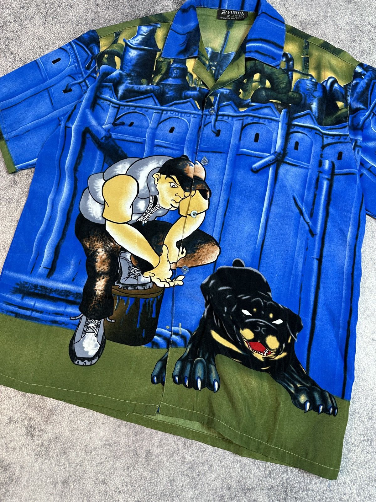 Vintage Y2K Dog Casual Shirt 90s Streetwear Vintage Style Rap VTg Size US XL / EU 56 / 4 - 2 Thumbnail