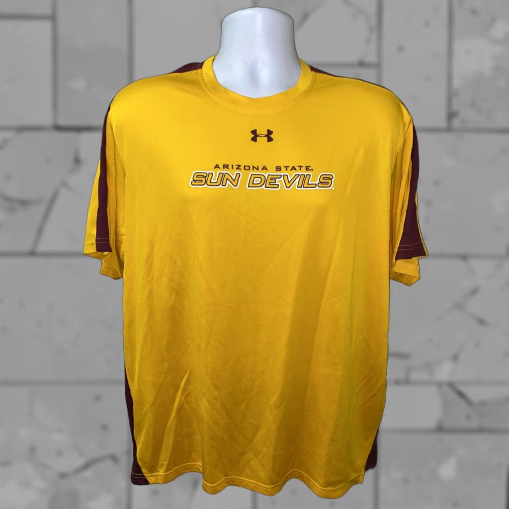 Under Armour Under Armour T-Shirt Mens XL Red ASU Sun Devils Short Sleeve Solid Polyester Size US XL / EU 56 / 4 - 1 Thumbnail