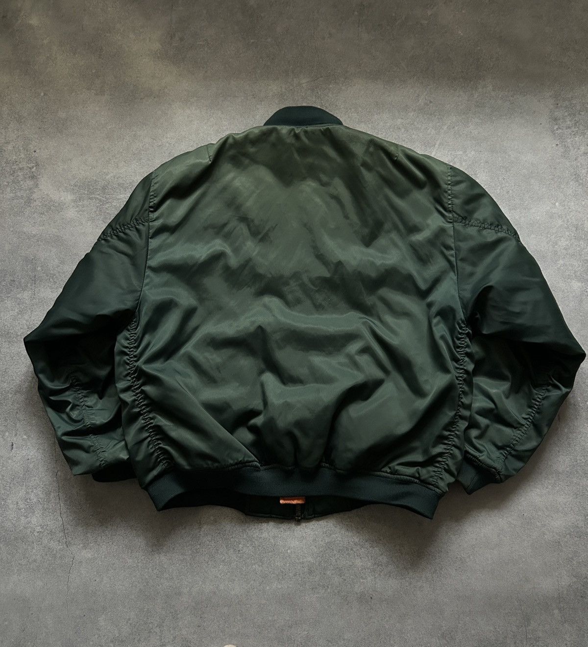 Vintage Vintage MA-1 Olive Military Bombers jacket mens Size US XL / EU 56 / 4 - 4 Thumbnail