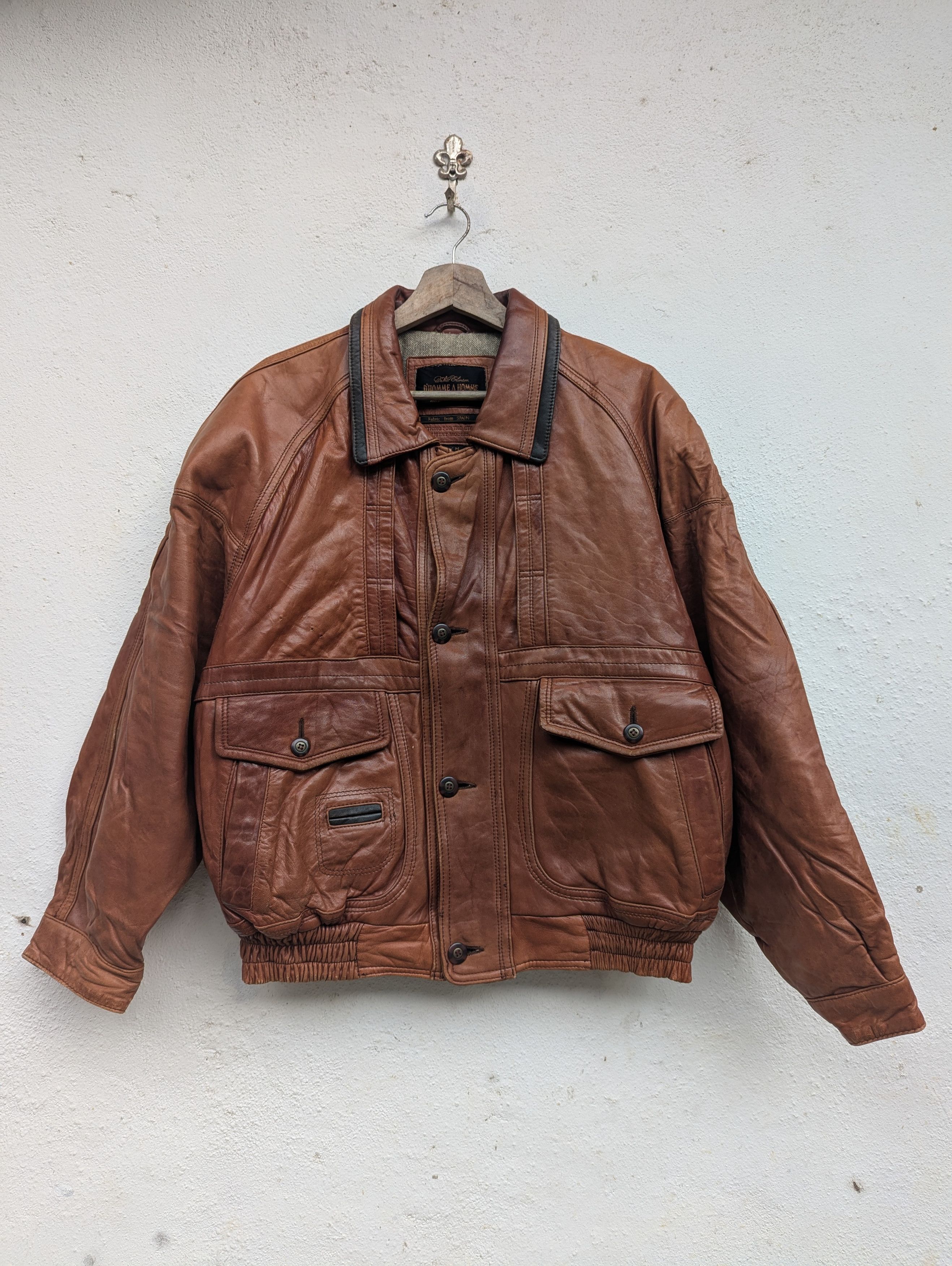 Japanese Brand DHAH FOR THE STRONG INTELLIGENT MODERN MAN LEATHER JACKET Size US M / EU 48-50 / 2 - 12 Thumbnail