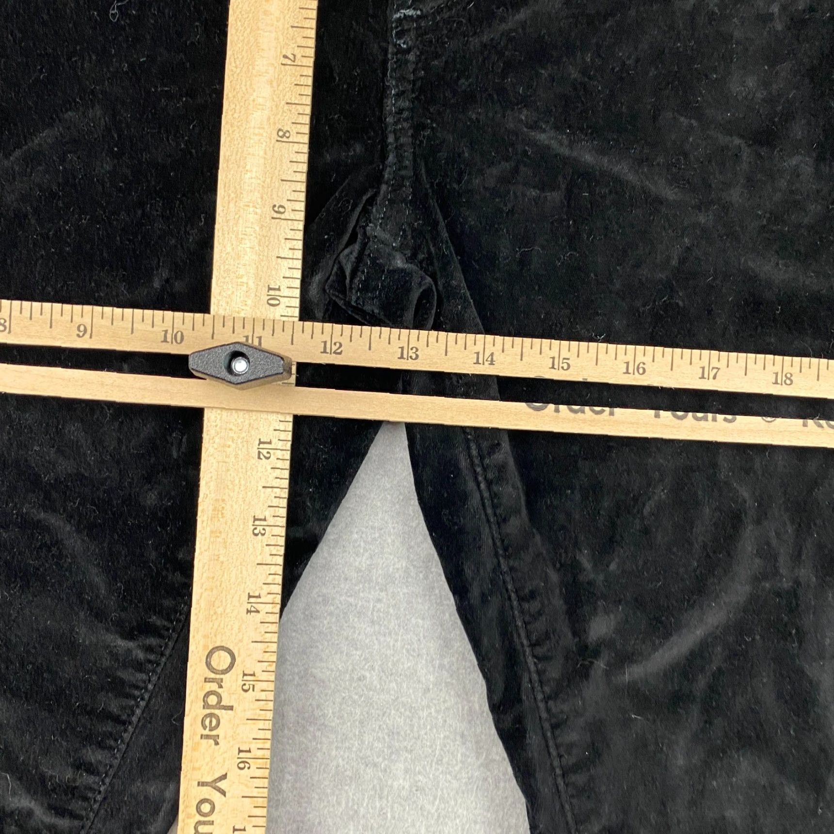 Vintage Rock & Republic Kashmiere Pants Womens 8M Black Velvet Skinny Mid-Rise Stretch Size 30" / US 8 / IT 44 - 5 Thumbnail
