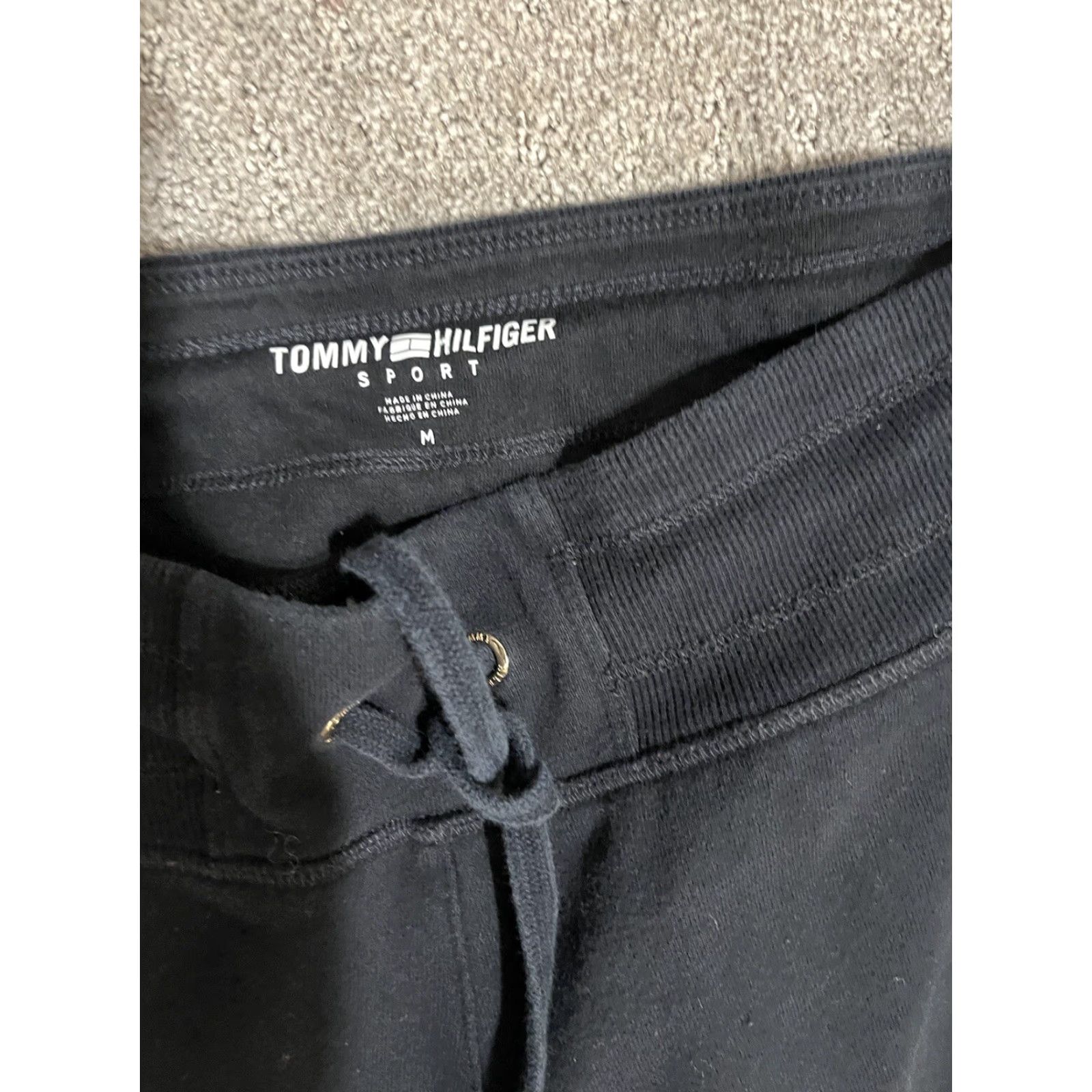 Tommy Hilfiger Tommy Hilfiger Sport Jogger Sweatpants Women's Med Black Drawstring Spell Out Size 32" / US 10 / IT 46 - 6 Thumbnail