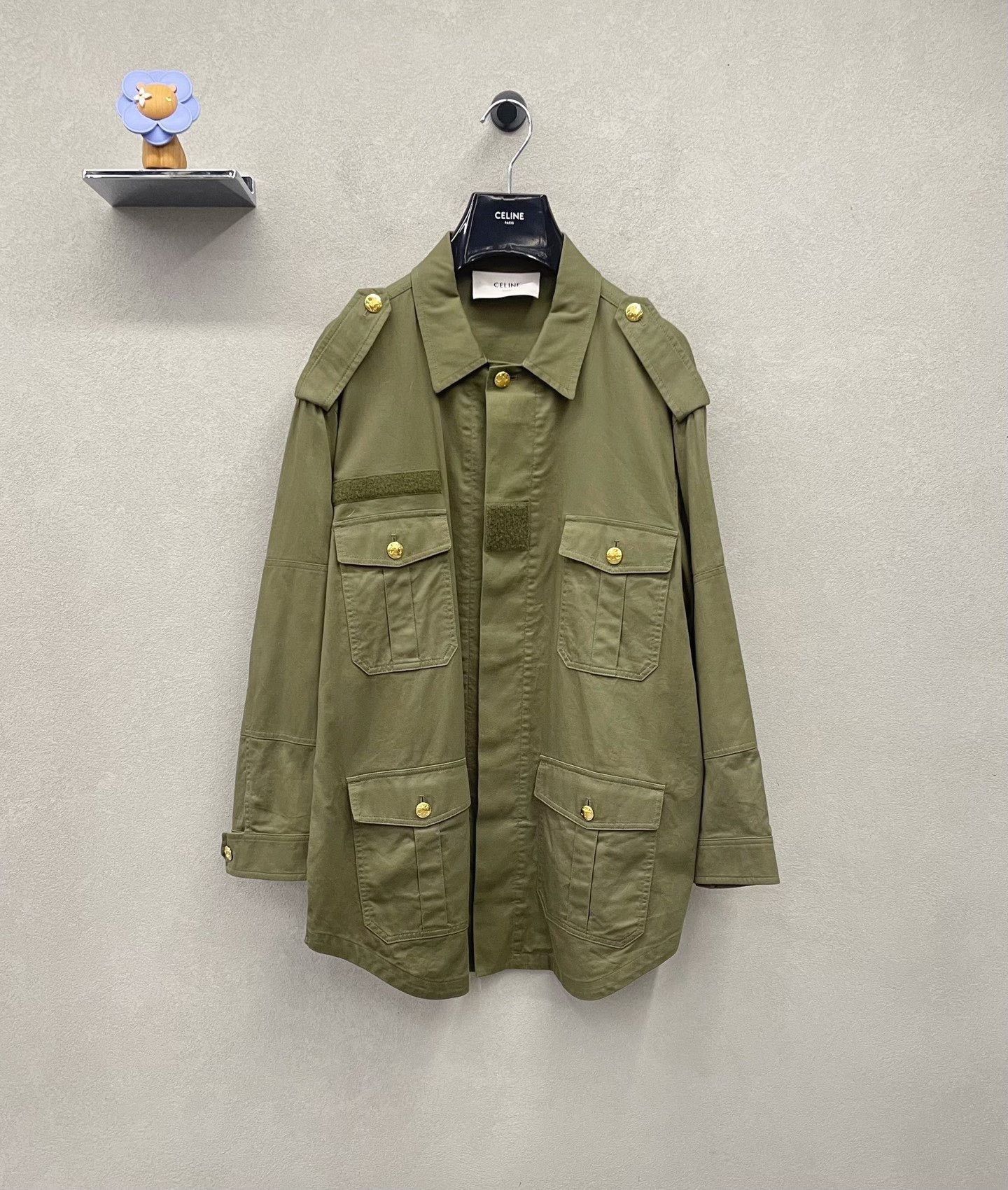 Celine Celine Military Green Coat Size S / US 4 / IT 40 - 1 Thumbnail