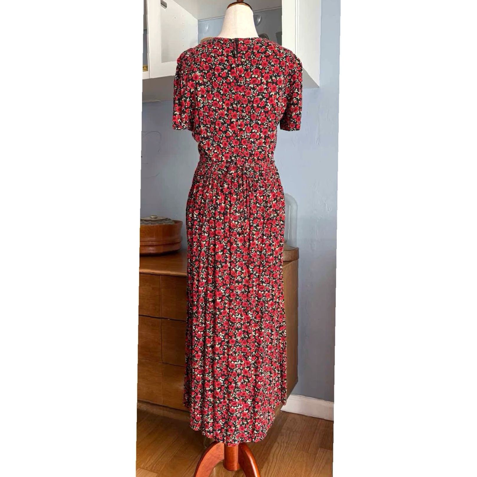 Vintage VINTAGE Betsy Lauren Maxi Dress 90s Floral Prairie Fairy Grunge Cottage 6P Womens Size M / US 6-8 / IT 42-44 - 5 Thumbnail