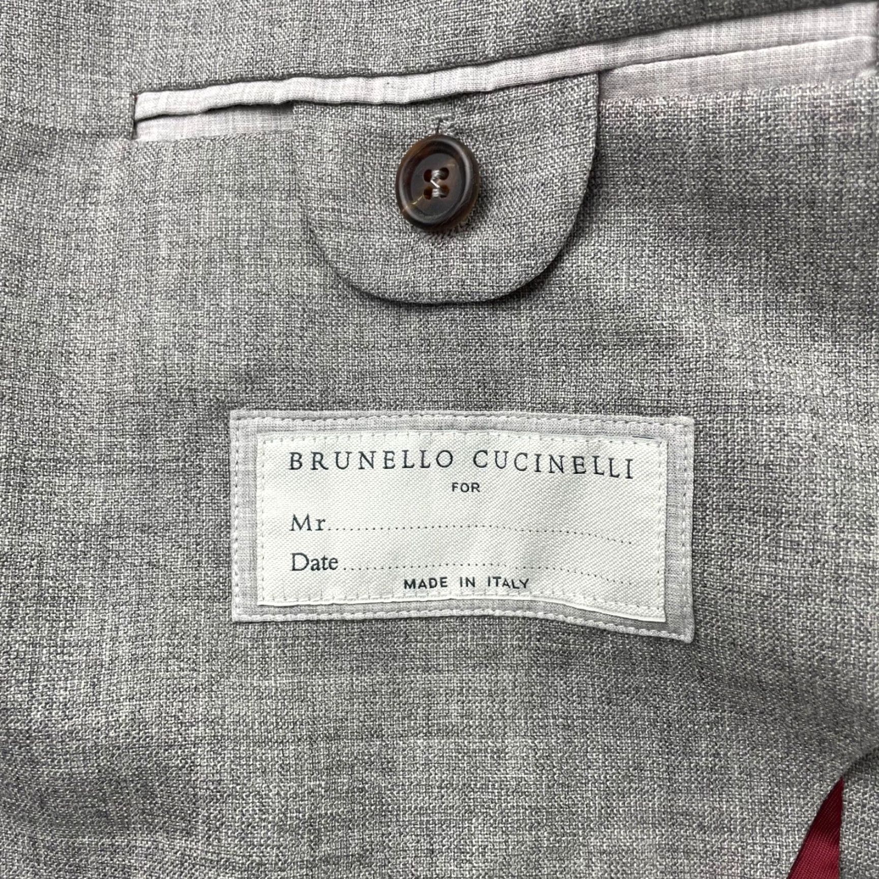 Brunello Cucinelli Brunello Cucinelli Blazer Men’s 42R Gray Wool Blend Unstructured 3-Button Double Vented 4-Button Cuff Notch Lapel Jacket Coat Regular Size Mens Size 42R - 6 Thumbnail