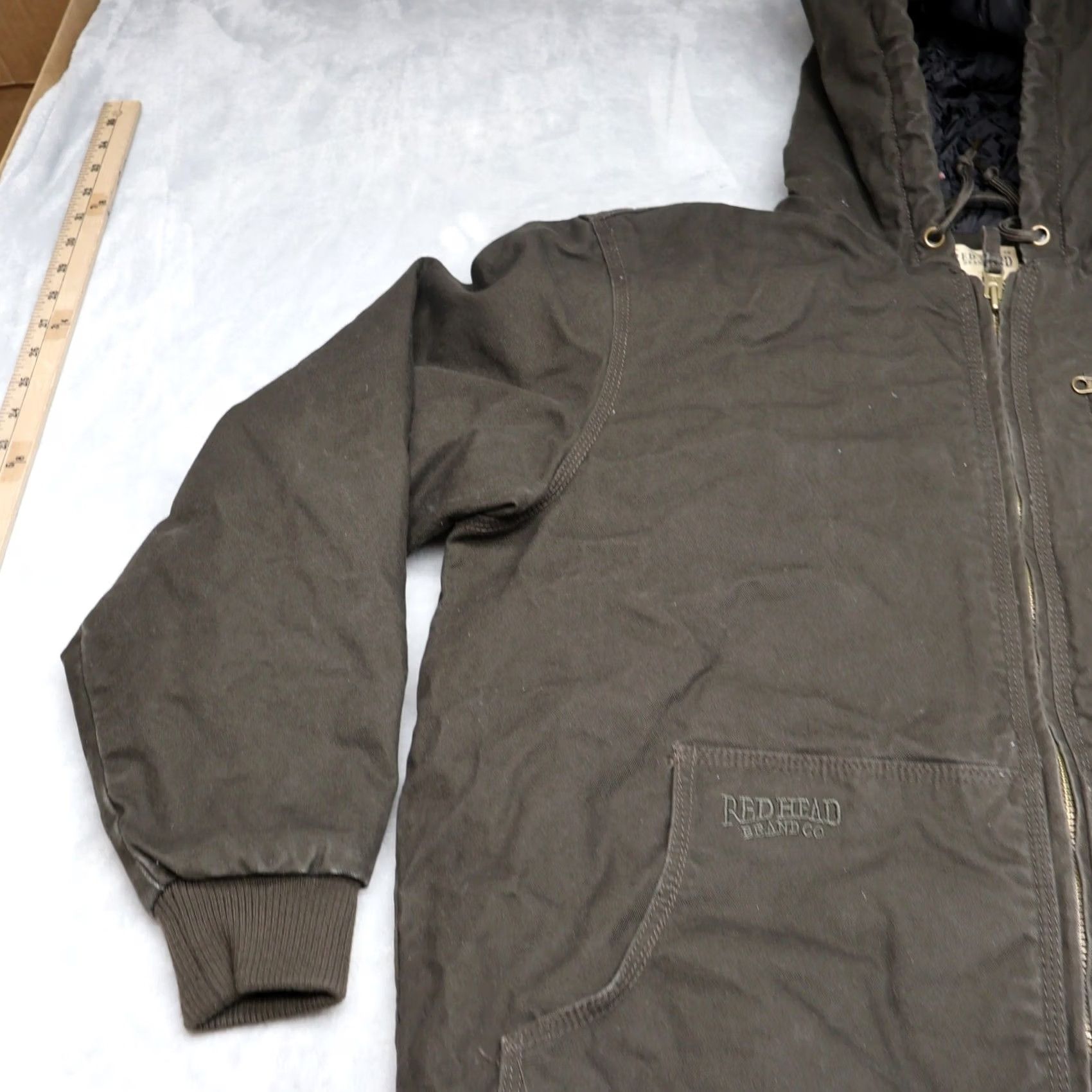 Vintage RedHead Mens Medium Black Canvas Jacket Quilted Lined Hooded Rugged Chore Size US M / EU 48-50 / 2 - 2 Thumbnail