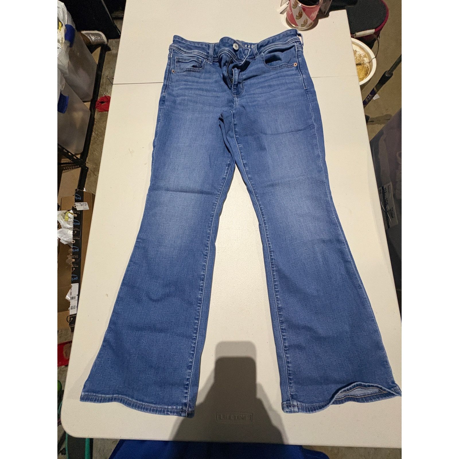 American Eagle Outfitters American Eagle Stretch Flare Jeans Women’s 12 Short Size 34" / US 12 / IT 48 - 3 Thumbnail