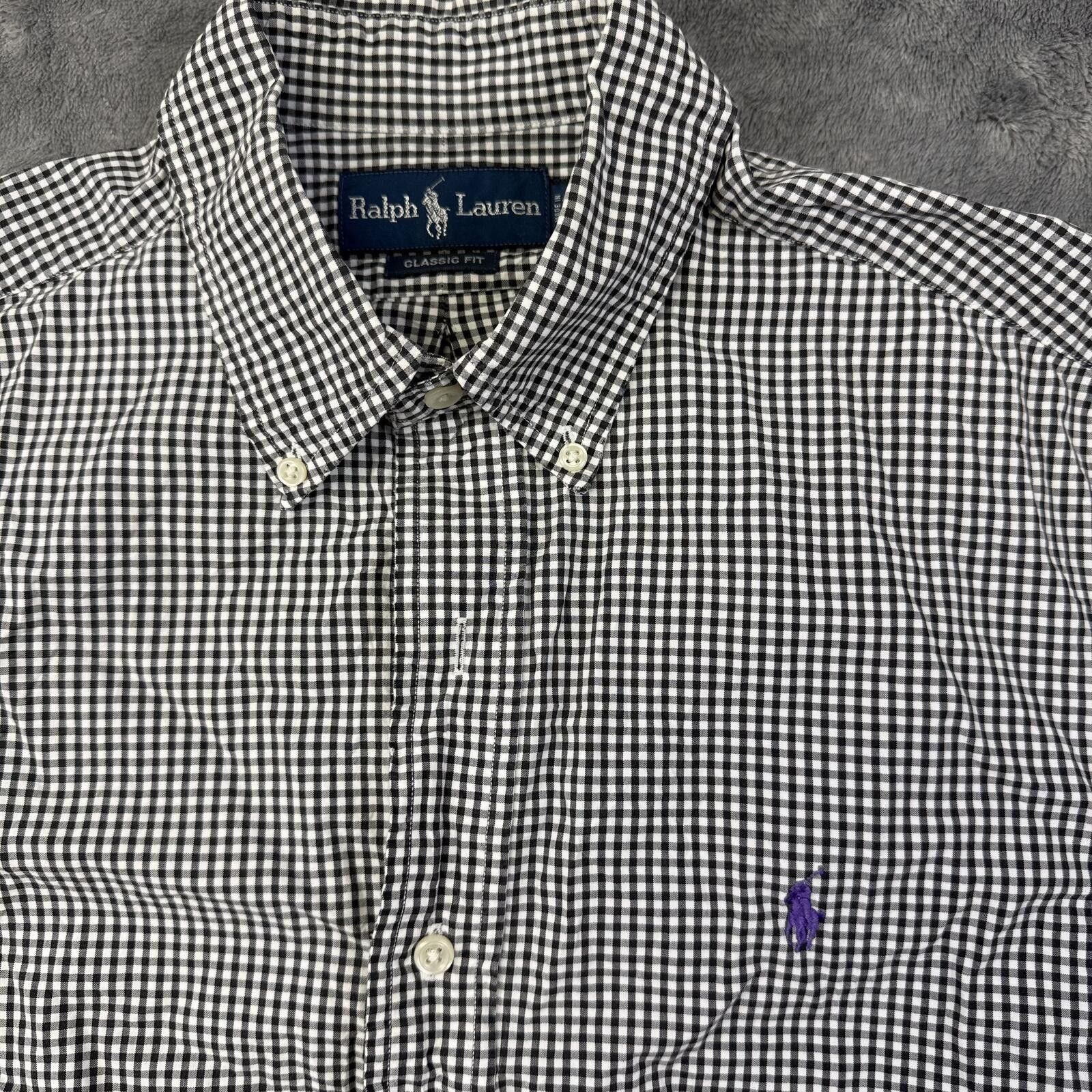 Polo Ralph Lauren Ralph Lauren Classic Fit men's Gingham Button Shirt Size 38R - 2 Thumbnail