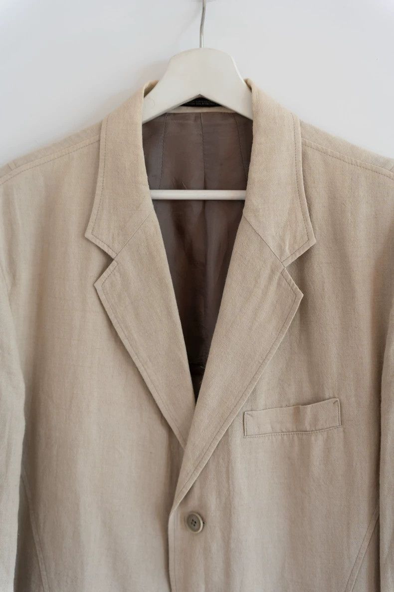 Yohji Yamamoto Yohji Yamamoto Yohji Yamamoto Striped Linen Long Coat Size US L / EU 52-54 / 3 - 3 Thumbnail