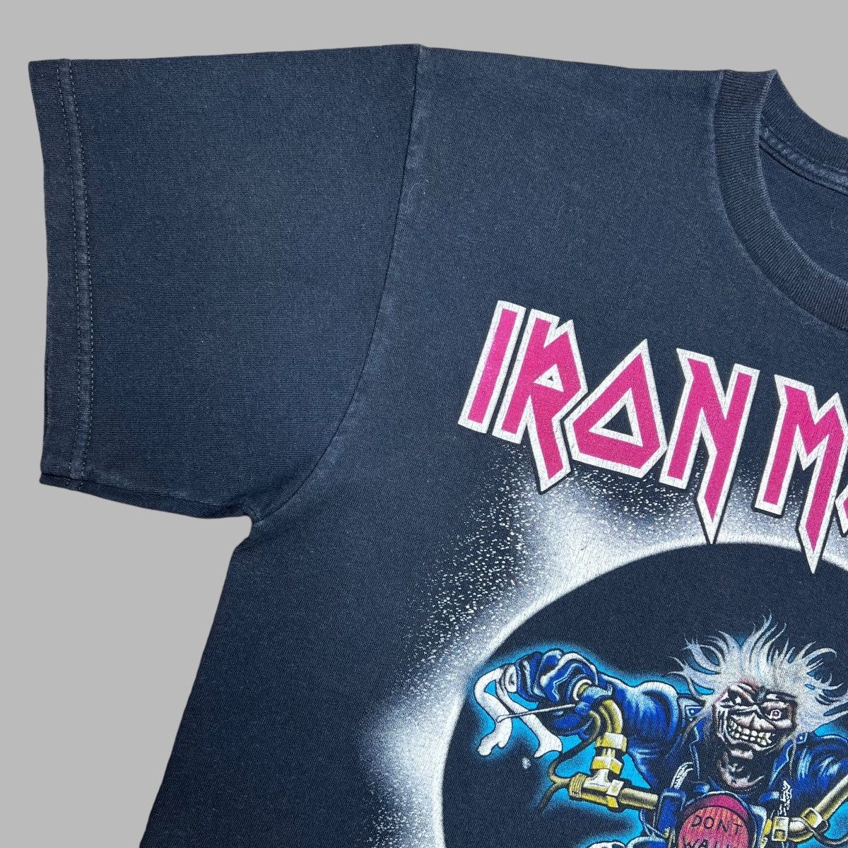 Band Tees × Vintage Iron Maiden Skeleton Riding Motorcycle Graphic Band Tee Size US M / EU 48-50 / 2 - 4 Thumbnail