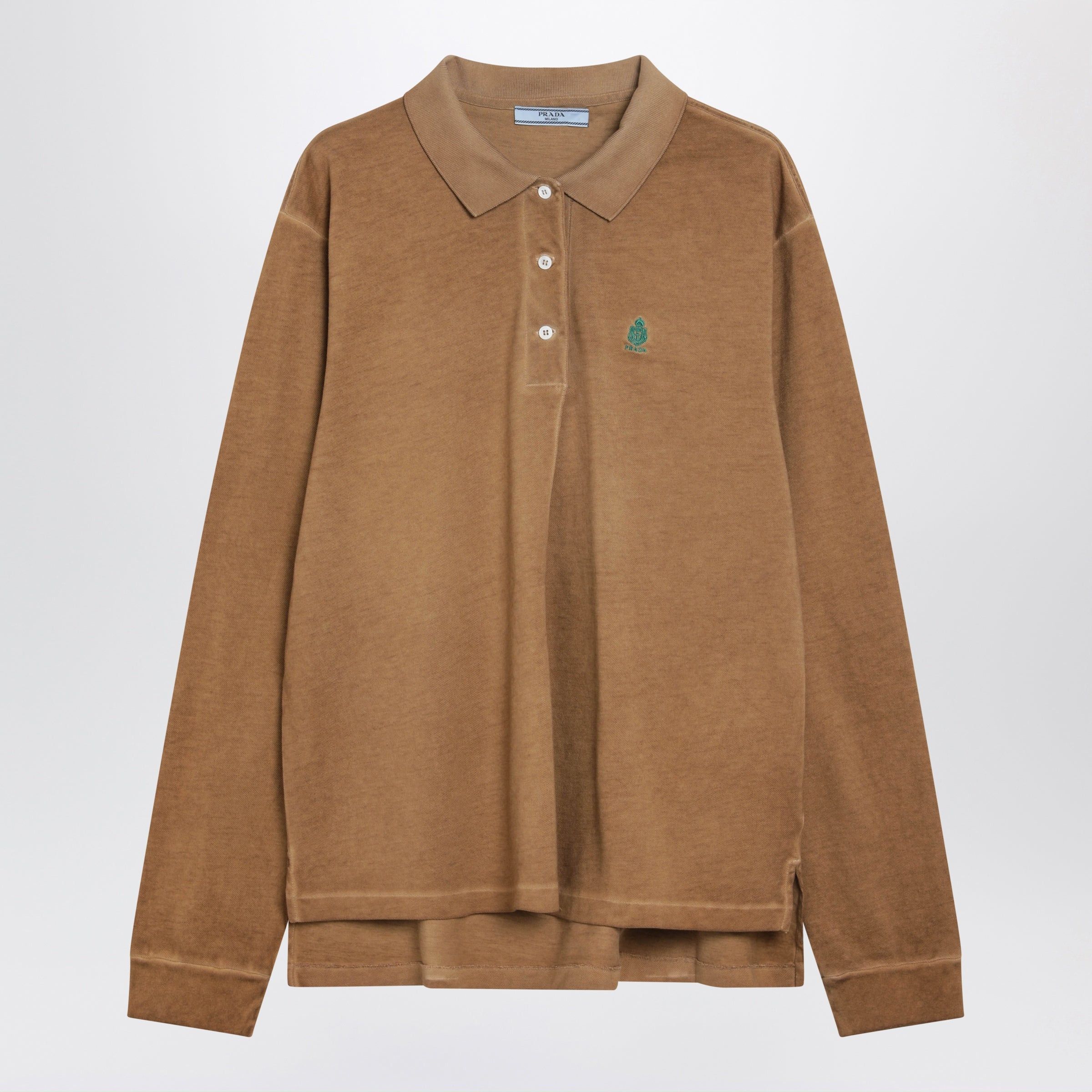 Prada Prada Khaki Cotton Pique Polo Size S / US 4 / IT 40 - 1 Thumbnail