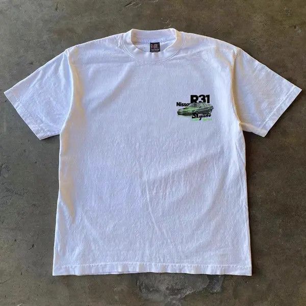 Japanese Brand VIBE White casual retro car print t-shirt Size US M / EU 48-50 / 2 - 6 Thumbnail