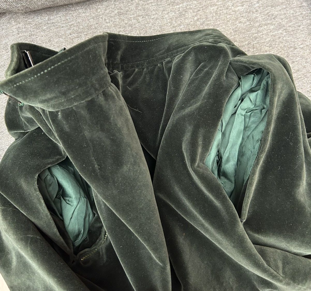 Saint Laurent Paris × Vintage × Yves Saint Laurent 70’s Saint Laurent Rive Gauche Green Velvet Skirt Size 27" / US 4 / IT 40 - 7 Thumbnail