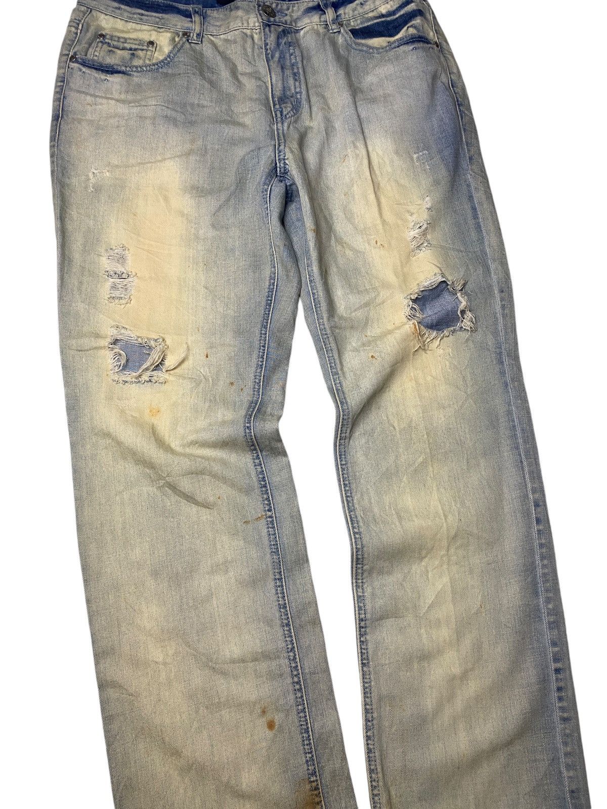 If Six Was Nine 2000's Bang Bang Mudwash Distressed Zip Jeans Size US 29 - 4 Thumbnail