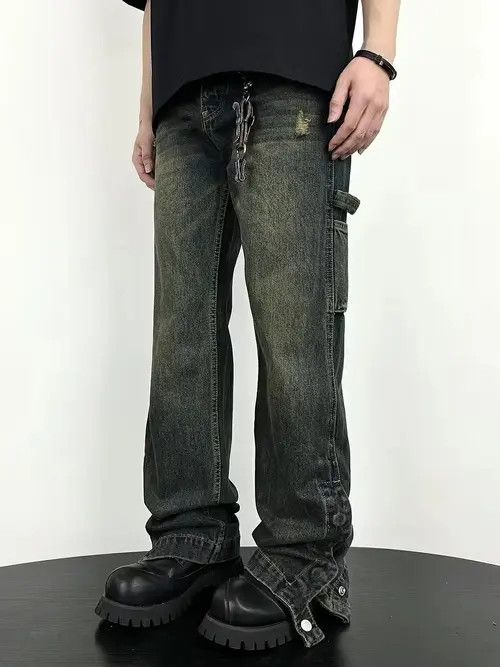 Designer × Japanese Brand × Vintage faded cargo workwear carpenter pants Size US 32 / EU 48 - 3 Thumbnail