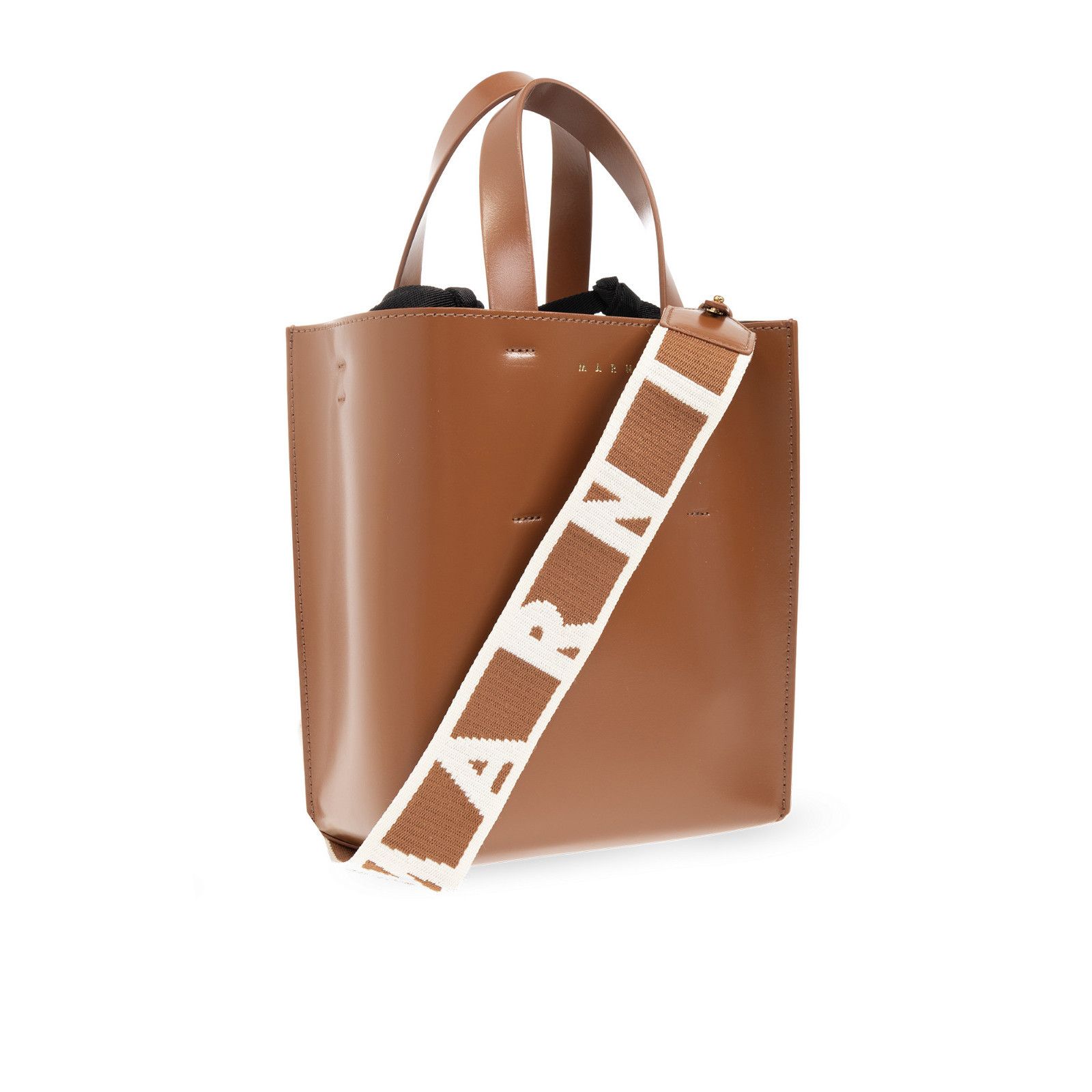 Marni MARNI Museo Brown Leather Top Handle Bag New & Authentic Size ONE SIZE - 3 Thumbnail