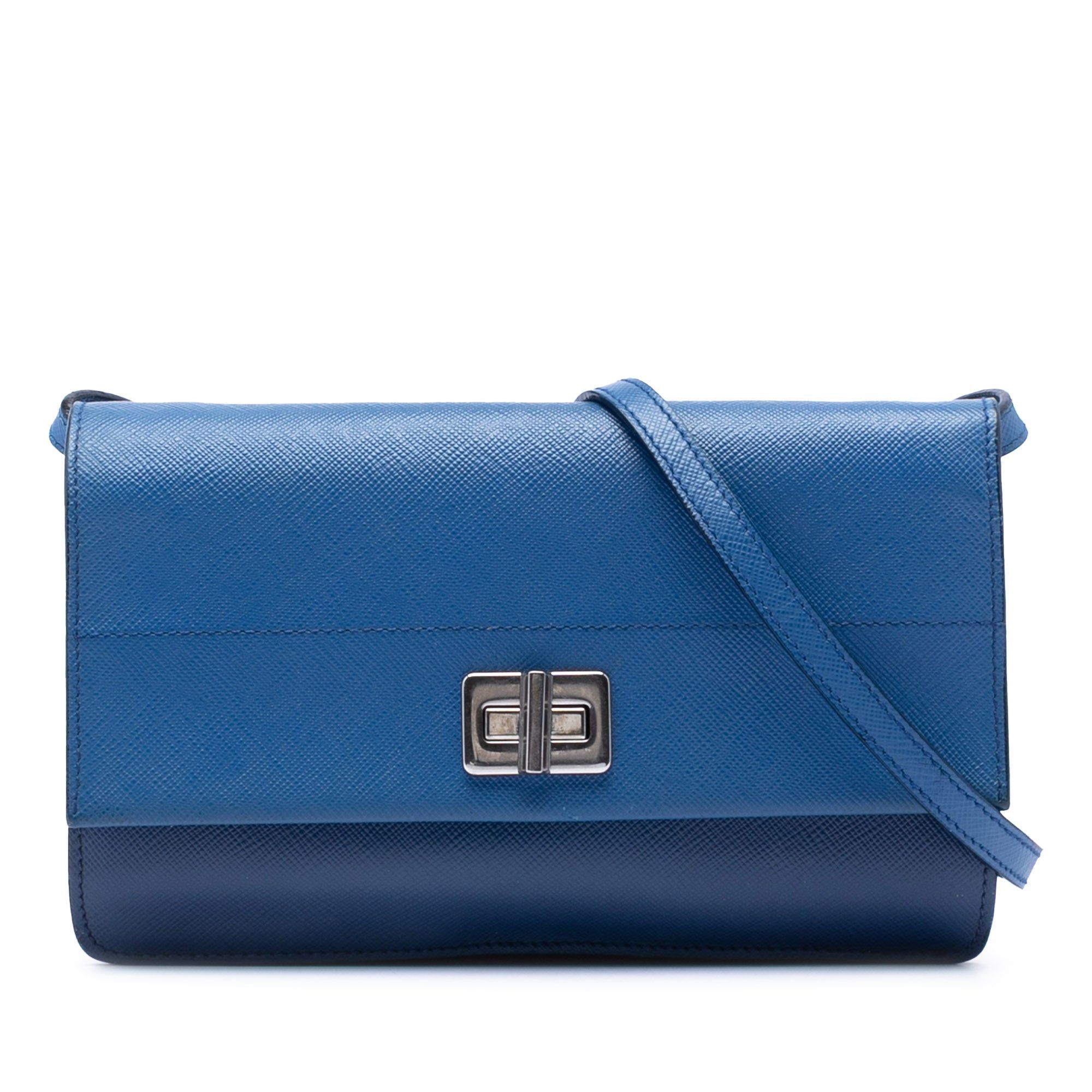 Prada Saffiano Turn Lock Wallet on Strap Size ONE SIZE - 1 Thumbnail