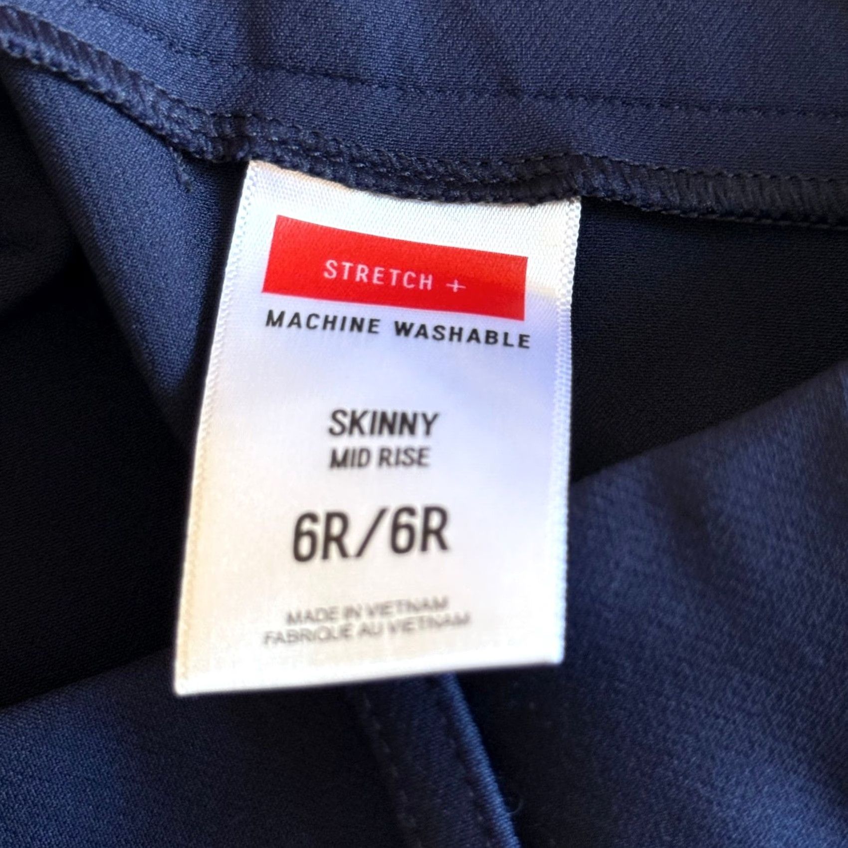 Express Express Womens Pants 6R Navy Blue Stretch Mid Rise Slim Skinny Trousers Workwear EUC Size 28" / US 6 / IT 42 - 6 Thumbnail