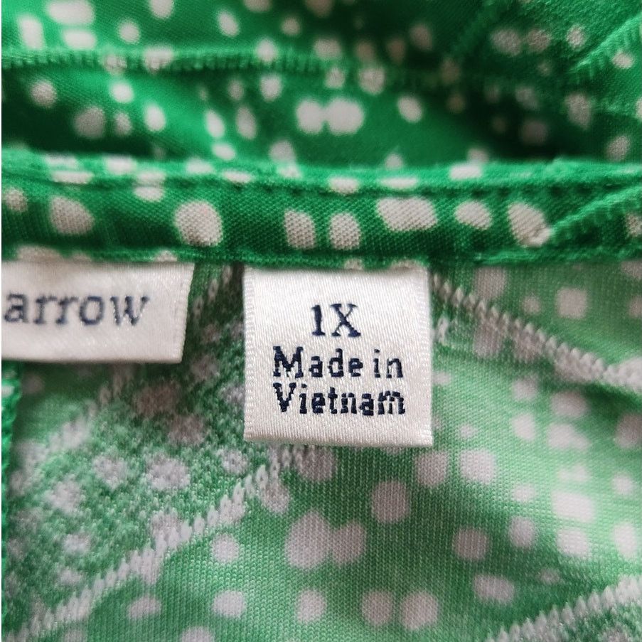 Croft & Barrow Croft & Barrow Women's Plus 1X Blouse Kelly Green Dot Top Size XL / US 12-14 / IT 48-50 - 3 Thumbnail