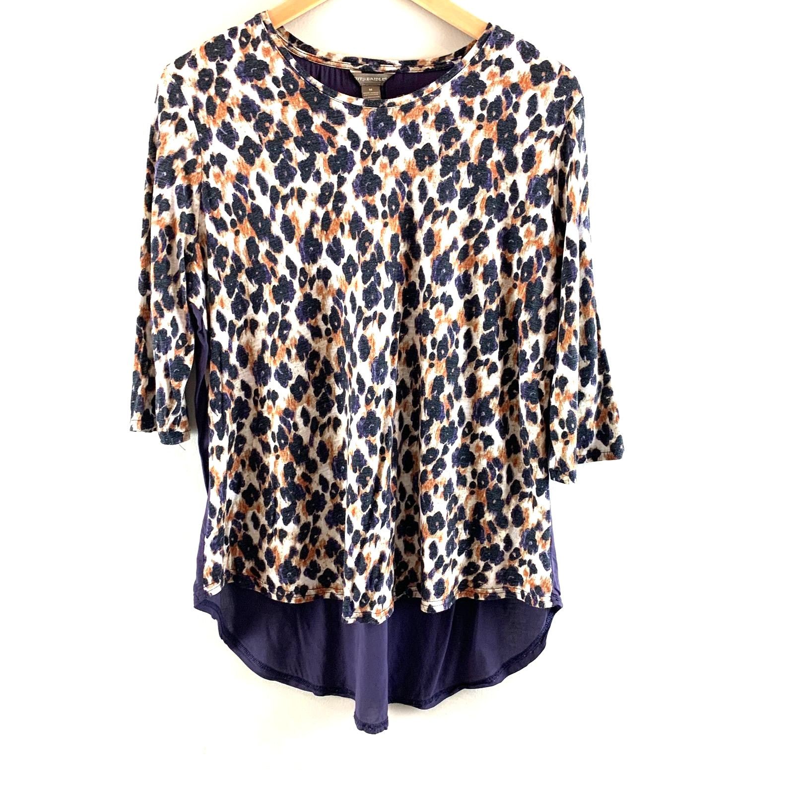 Other Bit Bridle Purple Cheetah Animal Tunic Top Blouse Shirt M Size US M / EU 48-50 / 2 - 1 Thumbnail
