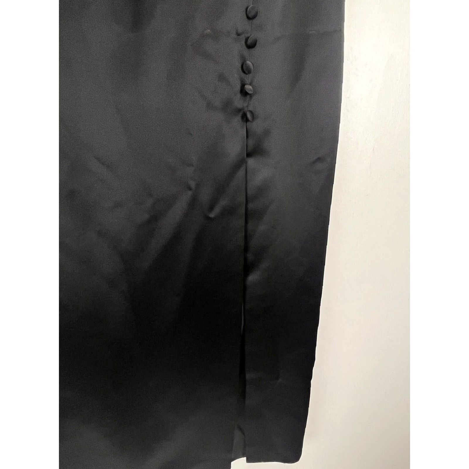 Alex Evenings Alex Evenings Women’s Long Skirt Formal Black Satin Size 14 GUC Side Slit Elastic Waist Size 36" / US 14 / IT 50 - 2 Thumbnail