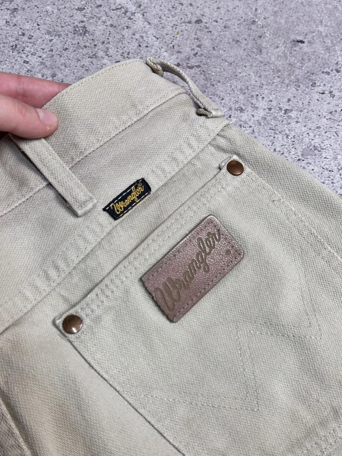 Guidi Wrangler Vintage USA 80s Beige Denim Pants Straight Fit 32 Size US 32 / EU 48 - 12 Thumbnail
