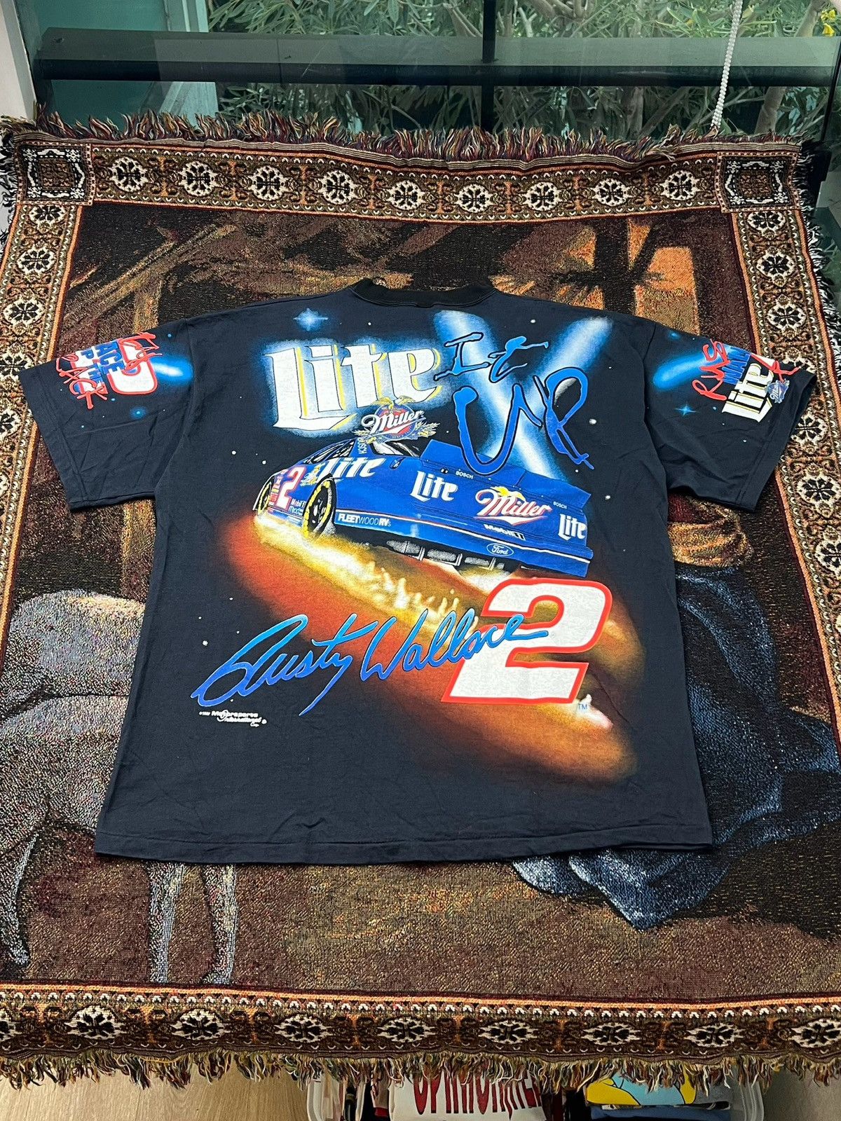 NASCAR Vintage NASCAR Rusty Wallace Miller Lite AOP Tee Size US XXL / EU 58 / 5 - 4 Thumbnail