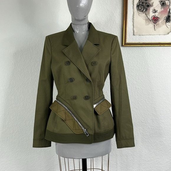 Altuzarra Altuzarra Olive Green Double-Breasted Peplum Quilted Officer Size M / US 6-8 / IT 42-44 - 1 Thumbnail
