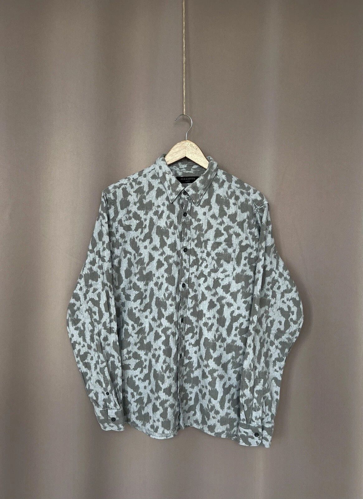 Allsaints AllSaints Montaud LS Cotton Button Shirt Mens Size L Size US L / EU 52-54 / 3 - 1 Thumbnail