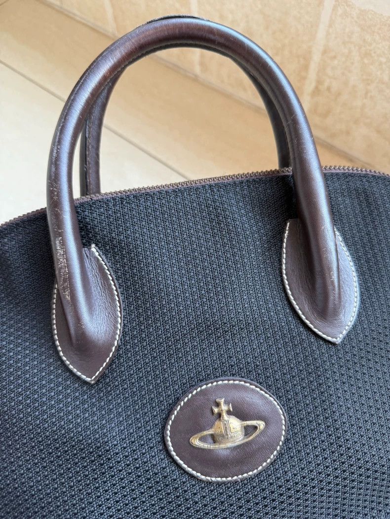 Vivienne Westwood Vivienne Westwood Brown waffle antique bronze Saturn orb h Size ONE SIZE - 7 Thumbnail