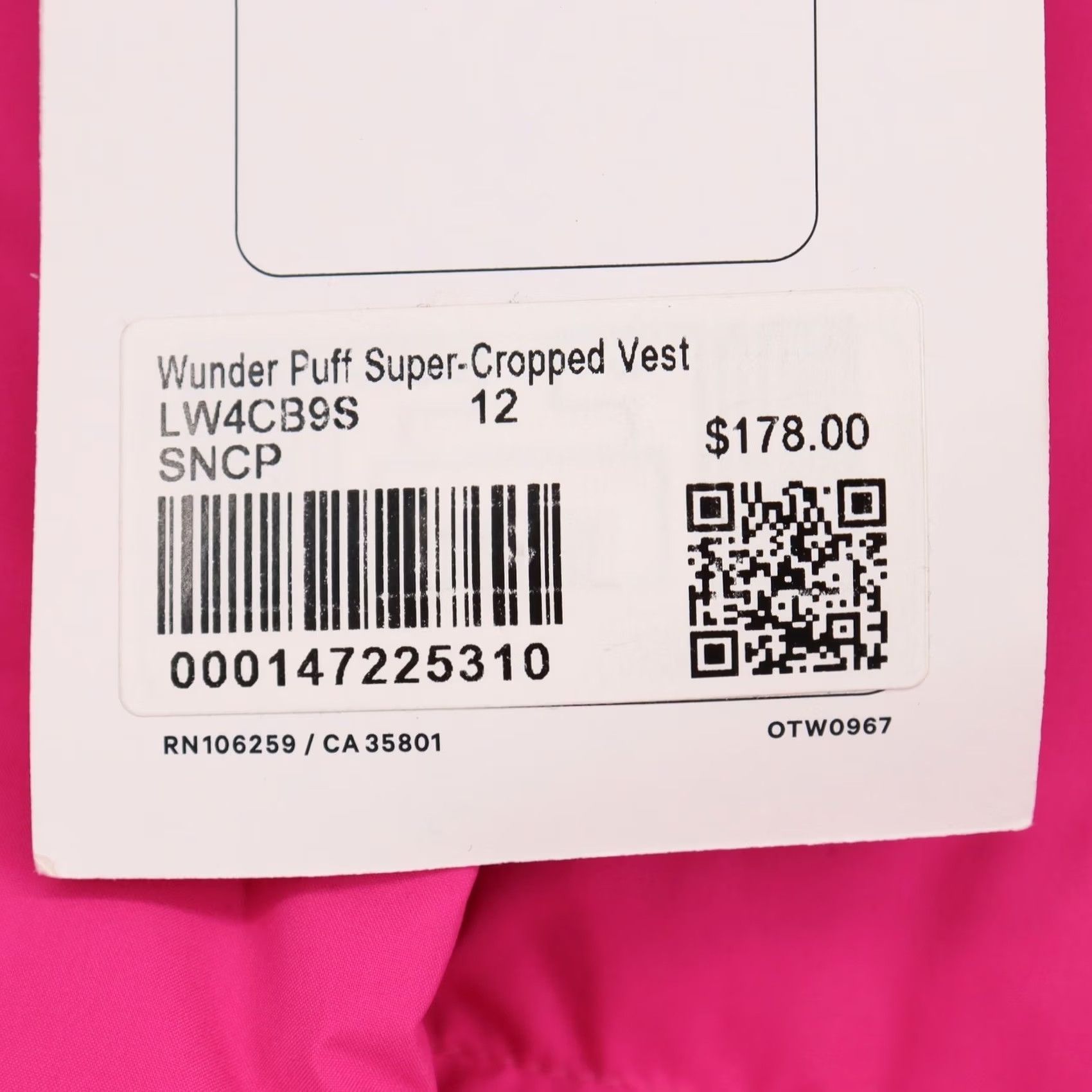 Lululemon Lululemon Wunder Puff Vest Size 12 Pink Puffer Hooded NWT Womens Short Sleeveless Down Water Resistant Bodywarmer Snap Button Size XL / US 12-14 / IT 48-50 - 7 Thumbnail